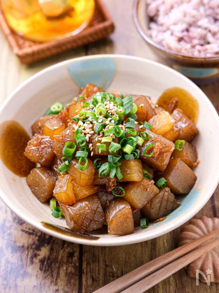 【大根とこんにゃくのおかか炒め】コスパ抜群すぎ！節約副菜♪
