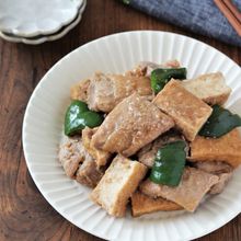 【鶏肉と厚揚げのしょうが味噌煮】下味冷凍肉で簡単!お弁当◎