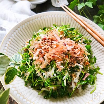 ≪生が嫌いな夫も箸が止まらなかった旨さ≫鍋のお供の豆苗サラダ