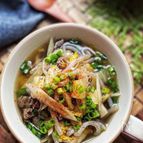 《食べるスープ》白菜とごぼうとこんにゃくのすき焼き風スープ