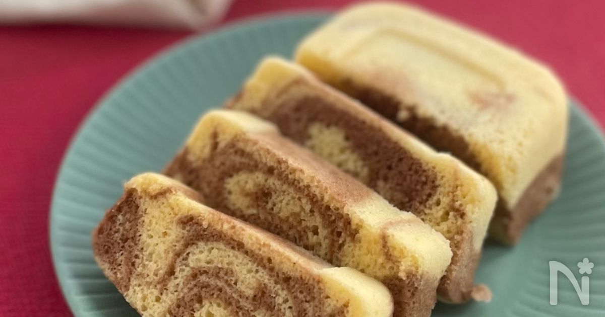 レンジで3分20秒♪マーブル米粉蒸しパン【砂糖不使用】