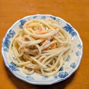 ゆきまる🐬🫧の作ってみた!投稿(我が家の【絶品スパサラ】冷めてもくっつかない♪おすすめ☆)