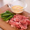 【豚肉とスナップエンドウの卵炒め】しゃきふわ♡春の三色炒めの工程1