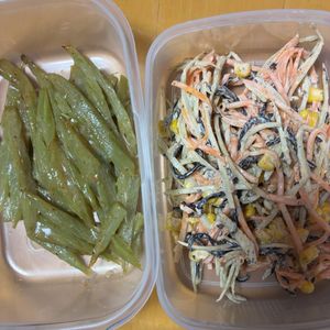 さっちゃんの作ってみた!投稿(レンジで簡単！ひじきとごぼうの和風サラダ)