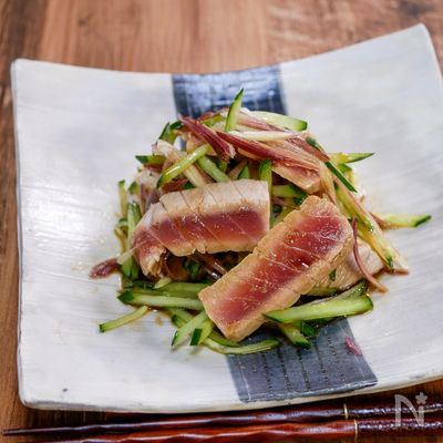 マグロの薬味たたき(柚子胡椒使用)