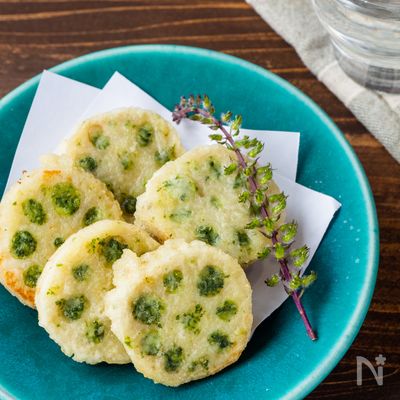 大葉と豆腐が入った！厚切りれんこんの精進揚げ