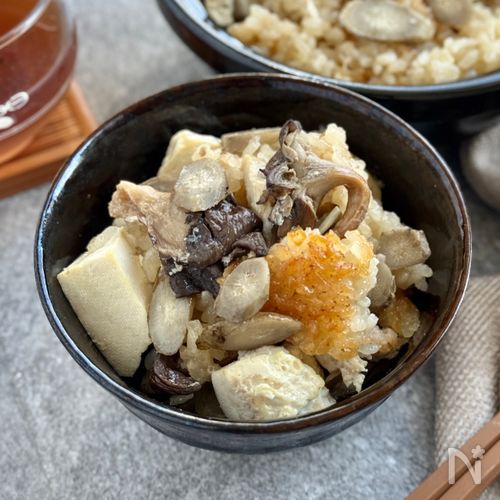 おこげ付き♪〖炊飯器で五目お豆腐おこわ〗めちゃ旨リピ確定⭐︎