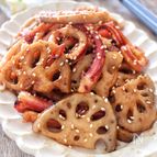 簡単なのに絶品！蓮根といかの甘辛しょうが焼き♩旨みたっぷり