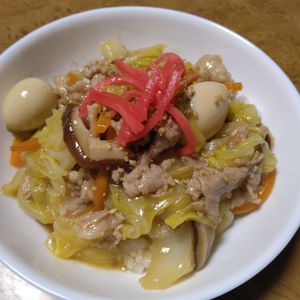 ももの作ってみた!投稿(【豚こまキャベツの中華丼】キャベツがシャキッとおいしい♪)
