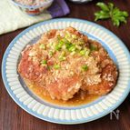 【鶏むね肉と豆腐のみぞれチキンカツ煮】節約/カサマシ