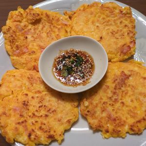 たりおの作ってみた!投稿(豆腐とハムのもっちりチヂミ・水切り不要！)