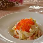 スモークサーモンクリームソース　フェットチーネ
