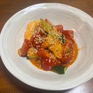 こむぎの作ってみた!投稿(【トマトときゅうりのシャキトロやみつき和え】ポリ袋で超簡単♪)