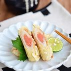 お弁当に〜♪竹輪明太の天ぷら
