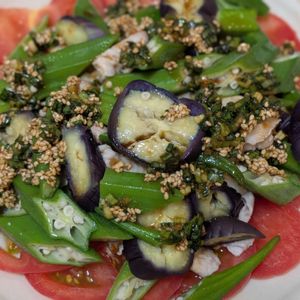 ともの作ってみた!投稿(箸が止まらない【やみつき夏野菜の豚しゃぶ】)
