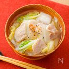 ＼材料ふたつで絶品の秘密! ／白菜の豚汁