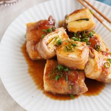 厚揚げのしそチーズ肉巻き