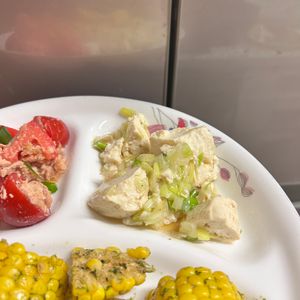 ケの作ってみた!投稿(やみつき☆崩し豆腐のネギ塩和え)