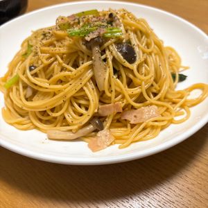 し☆の作ってみた!投稿(パパッと簡単に作れる♪ベーコンとキノコの旨み和風パスタ)