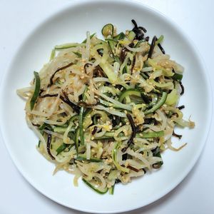 ふうかの作ってみた!投稿(もやしの塩昆布ナムル)
