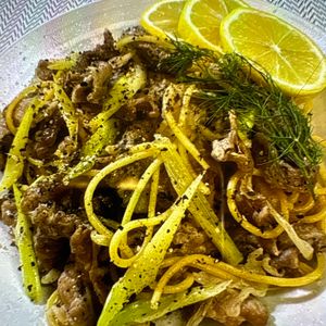 楽ラク手抜キッチン🐶🐾の作ってみた!投稿(【豚こま肉のねぎ塩レモンパスタ】ワンパンだから美味しい♪)