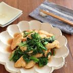 ごはんがススム！鶏むね肉と菜の花のガーリックバター醤油