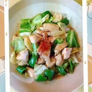チョロリスの作ってみた!投稿(ボリューム節約おかず♡『柔らか胸肉の回鍋肉風』)