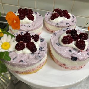 そら・ゆずの作ってみた!投稿(苺とブルーベリーのヨーグルトムースケーキ)