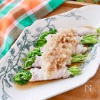 ＼電子レンジで／豆苗の豚巻き おろしポン酢