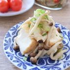 厚揚げとしめじねぎのにんにく味噌炒め