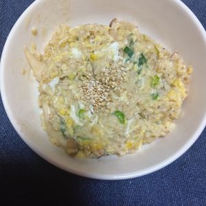 RON♪RONの作ってみた!投稿(栄養たっぷり♪しめじと卵のオートミール粥)