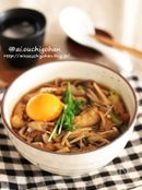 めんつゆなのにワンランクアップ＊きのこたっぷり月見そば♡