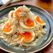 至福の美味しさ！【半熟卵と新玉ねぎの塩だれナムル】