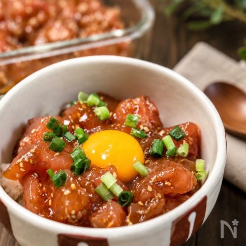韓国風♡びんちょうマグロのユッケ丼