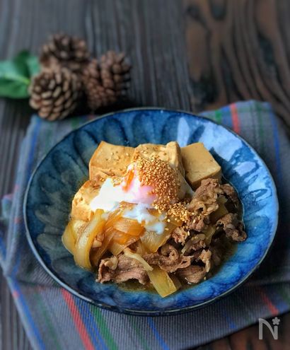 ＊我が家の肉豆腐〜ほんのり韓国風〜温玉乗せ＊