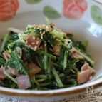 水菜とベーコンの炒めもの