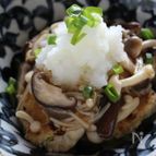豆腐とおから入り和風ハンバーグ、きのこあんかけ