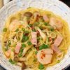 にんにく香るピリ辛【エビベーコンの和風ペペロンスープパスタ】の工程5