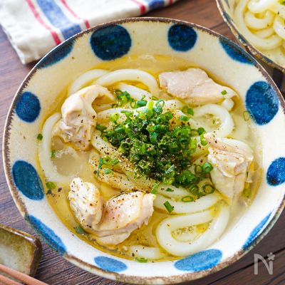 レンジでOK！鶏塩うどん【すぐできる！あっさり食べやすい】