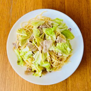 1170754の作ってみた!投稿(【ねぎ塩豚のペペロンチーノ】ごま油香る♪絶品パスタ)