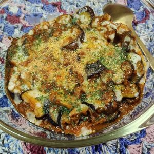 M＊Pの作ってみた!投稿(レンジ＆トースターで簡単☆なすのミートチーズ焼き)