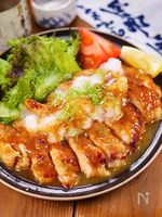 ガリバタレモンおろしポン酢🤭💕鶏むね肉のチキンステーキ