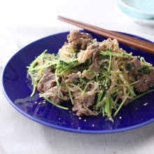 豆苗のチャプチェ風♪フライパンに入れるだけ