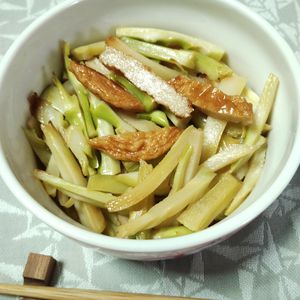 M＊Pの作ってみた!投稿(ブロッコリーの茎とさつま揚げのきんぴら♡節約おかず)