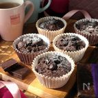 米粉で作る☆簡単濃厚チョコマフィン。