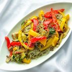 夏野菜とひき肉のチャプチェ