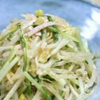 塩レモンでもやしと水菜のサラダ