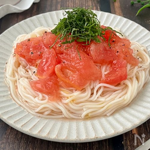 冷凍トマトで『カッペリーニ風トマトそうめん』衝撃簡単でウマ！