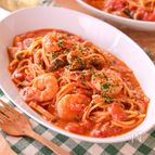 【ツナとえびのトマトクリームパスタ】牛乳&ワンパンでお手軽♪