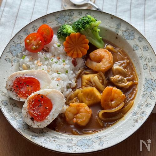 旨味たっぷり我が家のシーフードカレー